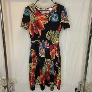 Lularoe Beautiful Black Floral Amelia L